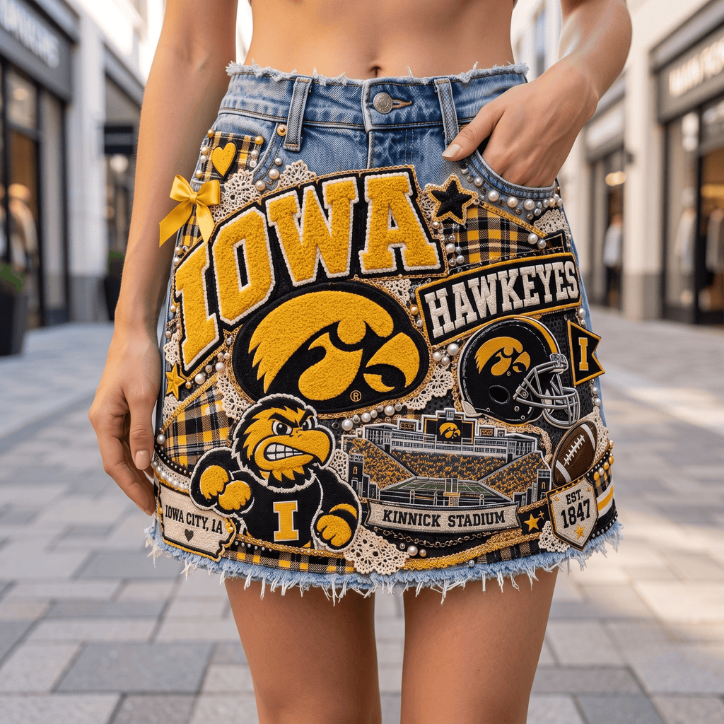 IWHK Embellished Denim Skirt NTKO