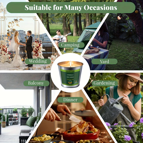4pcs Citronella Candles Outdoor, 6oz Pack Of 4 128 Hours Burning, Citronella Candles Set Outside for Party Hiking Camping Patio